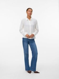 Vero Moda Koszula w kolorze białym rozmiar: XL. Białe koszule Vero Moda, s, bez wzorów, z wiskozy, bez kołnierzyka, bez ramiączek. Za 88,02 zł.