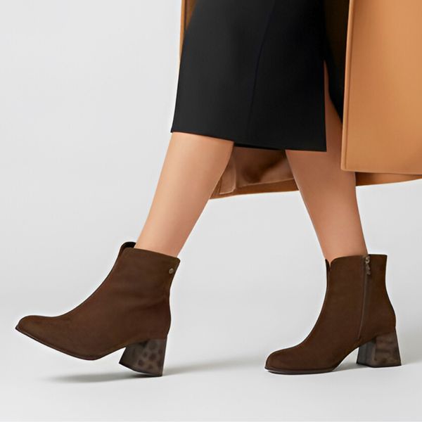 Botki damskie Maciejka, na obcasie we wzory i ze skóry naturalnej z ociepleniem, brązowe, K7202-02-00-8. Brązowe botki Maciejka, bez wzorów, ze skóry, bez obcasa, na obcasie, bez zapięcia. Za 269,00 zł.