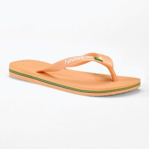 Japonki Havaianas Brasil Logo. Brązowe klapki Havaianas, bez wzorów, bez obcasa. Za 69,99 zł.