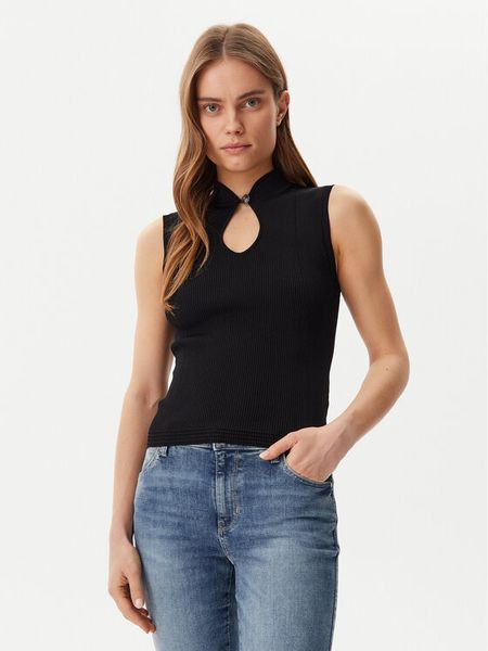 Guess Sweter W5GR10 Z3L10 Czarny Regular Fit. Czarne swetry klasyczne Guess, l, z wiskozy, bez kołnierzyka. Za 179,99 zł.