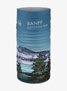 Chusta wielofunkcyjna Buff Coolnet UV National Parks - banff. Niebieskie apaszki i chusty Buff, bez wzorów, z elastanu. Za 89,99 zł.