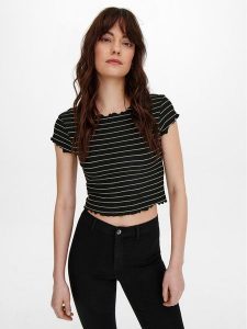 ONLY T-Shirt Anits 15253651 Czarny Regular Fit. Czarne t-shirty ONLY, m, bez wzorów, z syntetyku, bez kołnierzyka, bez ramiączek. Za 49,99 zł.
