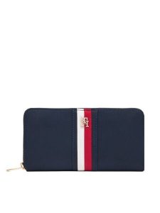 Tommy Hilfiger Portfel Th Icon Lrg Za Nylon Corp AW0AW19165 Granatowy. Niebieskie portfele TOMMY HILFIGER, bez wzorów, z materiału. Za 269,99 zł.