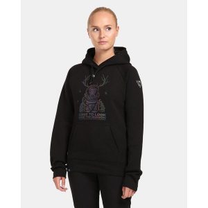 Damska bawełniana bluza z kapturem Kilpi LTD BELLATRIX-W. Czarne bluzy Kilpi, m, bez wzorów, z bawełny, z kapturem. Za 256,81 zł.