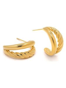 MOODE Kolczyki-półkreole "Elvire" rozmiar: onesize. Żółte kolczyki MOODE, ze stali. Za 43,99 zł.