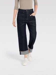 MAC Dżinsy "Baggy" - Straight fit - w kolorze granatowym rozmiar: 42. Niebieskie jeansy MAC, z aplikacjami, ze skóry. Za 263,53 zł.