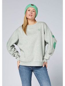 Chiemsee Bluza w kolorze szaro-zielonym rozmiar: M. Szare bluzy Chiemsee, m, bez wzorów, z bawełny, bez kaptura. Za 152,26 zł.