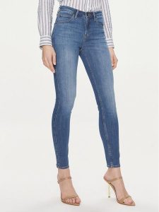 Lee Jeansy Scarlet 112346881 Niebieski Skinny Fit. Niebieskie jeansy Lee, bez wzorów, z bawełny. Za 339,99 zł.