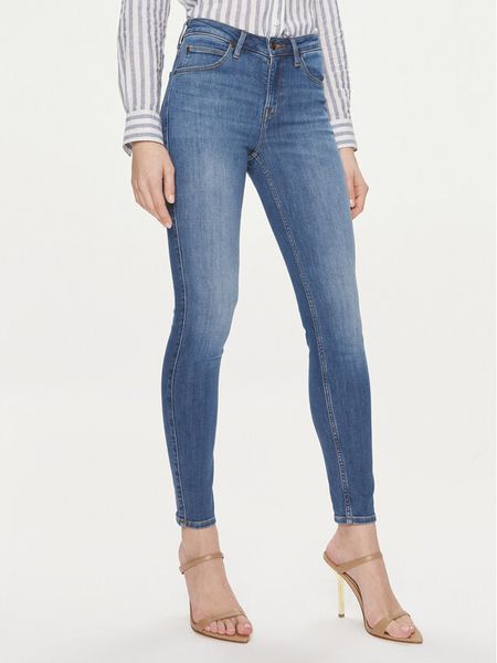 Lee Jeansy Scarlet 112346881 Niebieski Skinny Fit. Niebieskie jeansy Lee, bez wzorów, z bawełny. Za 339,99 zł.