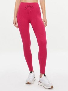 Guess Legginsy Rib-Seamless V4RB00 Z3CC0 Różowy Slim Fit. Czerwone legginsy Guess, z aplikacjami, z syntetyku. Za 169,99 zł.