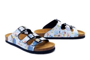 DR. BRINKMANN 700553-51 bleu, klapki damskie. Niebieskie klapki Dr. Brinkmann, bez wzorów, bez obcasa. Za 129,43 zł.