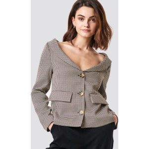 NA-KD Classic Marynarka z odkrytymi ramionami - Beige,Multicolor. Marynarki i żakiety marki NA-KD Classic. W wyprzedaży za 97,18 zł.