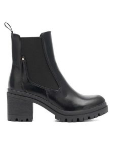 Clara Barson Botki NIVEN WS2902-07 Czarny. Czarne botki Clara Barson, bez wzorów, z materiału, bez obcasa, na słupku, bez zapięcia. Za 159,99 zł.