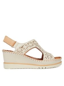 Pikolinos Sandały Aguadulce W3Z-1623C1 Biały. Białe sandały Pikolinos, bez wzorów, ze skóry, bez obcasa, na koturnie, bez zapięcia. Za 599,99 zł.