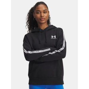 Bluza Under Armour Icon Fleece Taped Hoody. Czarne bluzy Under Armour, bez wzorów, bez kaptura. Za 179,99 zł.