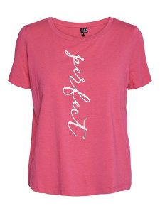 Vero Moda Koszulka w kolorze różowym rozmiar: XS. Różowe bluzki Vero Moda, xs, bez wzorów, bez kołnierzyka, bez ramiączek. Za 26,31 zł.