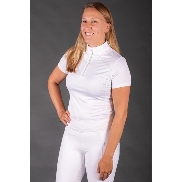 Damska koszulka polo na zawody Harry's Horse Sienna (x5). Białe bluzki HARRYS HORSE, s, bez wzorów, sportowe, bez kołnierzyka, bez ramiączek. Za 203,00 zł.