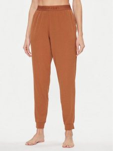 Calvin Klein Underwear Spodnie piżamowe 000QS7004E Brązowy Regular Fit. Brązowe piżamy Calvin Klein Underwear, bez wzorów, z bawełny, bez ramiączek. Za 229,99 zł.