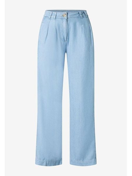 More & More Spodnie w kolorze błękitnym rozmiar: 44. Niebieskie spodnie z wysokim stanem More & More, bez wzorów, z materiału, z podwyższonym stanem. Za 122,09 zł.