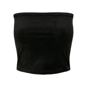Damski tank top Urban Classics velvet tube(GT). Czarne topy Urban Classics, bez wzorów, bez kołnierzyka, bez ramiączek. Za 134,50 zł.