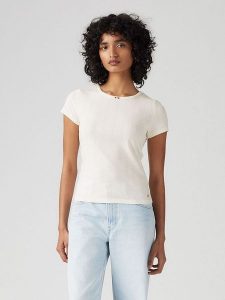 Levi's Koszulka w kolorze białym rozmiar: S. Białe bluzki Levi's®, s, bez wzorów, bez kołnierzyka, bez ramiączek. Za 74,11 zł.