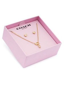 Coach Zestaw naszyjnik i kolczyki 37571285 Złoty. Żółte naszyjniki Coach, metalowe. Za 399,99 zł.