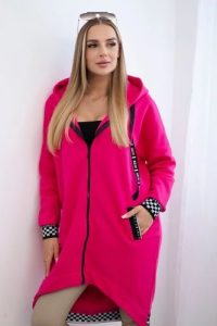 Bluza na suwak z kapturem fuksja. Czerwone bluzy KESI, l, bez wzorów, z bawełny, z kapturem. Za 355,46 zł.