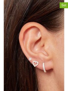 Lodie Silver 3-częściowy zestaw z cyrkoniami rozmiar: onesize. Szare kolczyki Lodie Silver, z cyrkonią, srebrne. Za 78,10 zł.