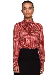 Stylove Bluzka w kolorze czerwonym ze wzorem rozmiar: M. Czerwone bluzki Stylove, m, bez wzorów, bez kołnierzyka, bez ramiączek. Za 214,70 zł.