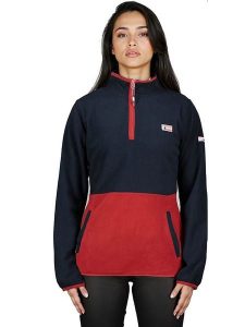 Geographical Norway Bluza polarowa "Touki" w kolorze granatowo-bordowym rozmiar: XXL. Niebieskie bluzy Geographical Norway, xxl, bez wzorów, z polaru, bez kaptura. Za 64,45 zł.