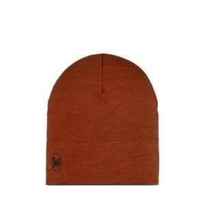 Czapka wełniana Buff Midweight Merino Wool Hat. Brązowe czapki Buff, bez wzorów, z wełny, sportowe. Za 145,99 zł.