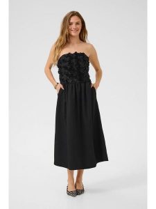 CULTURE Sukienka w kolorze czarnym rozmiar: XL. Czarne sukienki Culture, na co dzień, xl, z aplikacjami, bez kołnierzyka, bez ramiączek, maxi, proste. Za 208,36 zł.