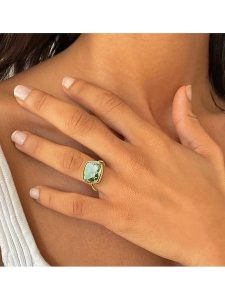 OR Carats Złoty pierścionek z kamieniem szlachetnym rozmiar: 54. Zielone pierścionki OR Carats, z ametystem, złote. Za 869,99 zł.