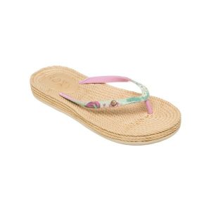 Japonki plażowe damskie Roxy SOUTH BEACH. Zielone klapki Roxy, bez wzorów, z gumy, bez obcasa. Za 94,99 zł.
