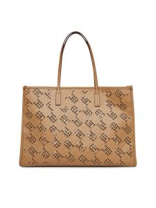 Tommy Hilfiger Torebka Th City AW0AW17501 Brązowy. Brązowe shopper bag TOMMY HILFIGER, bez wzorów, ze skóry, bez dodatków. Za 479,99 zł.
