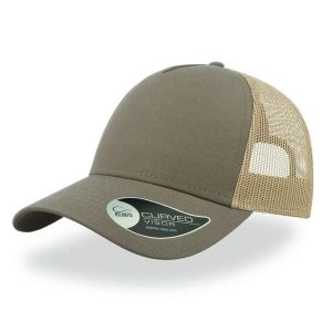 Czapka trucker bawełniana Atlantis Headwear Rapper. Zielone czapki TAIMEN, bez wzorów, z bawełny. Za 99,99 zł.