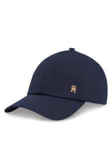 Tommy Hilfiger Czapka z daszkiem Elevated Chic Soft Cap AW0AW17138 Niebieski. Niebieskie czapki TOMMY HILFIGER, bez wzorów, z bawełny. Za 119,99 zł.