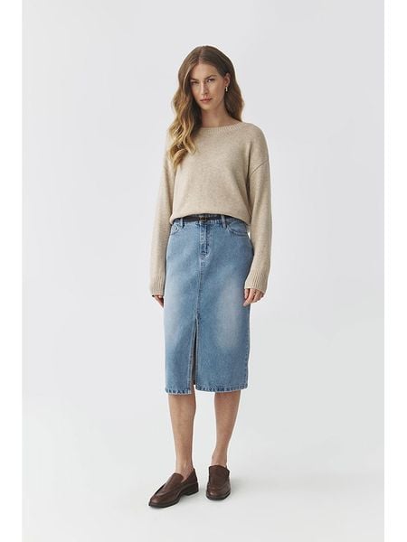 TATUUM Spódnica dżinsowa w kolorze błękitnym rozmiar: 42. Niebieskie spódnice Tatuum, na co dzień, bez wzorów, z bawełny, klasyczne, midi. Za 168,95 zł.