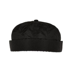 Zwykła Czapka Dokerka. Czarne czapki FLEXFIT, bez wzorów, z materiału. Za 123,99 zł.