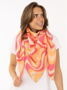 Zwillingsherz Chusta trójkątna "Happy Waves" w kolorze beżowo-jasnoróżowym - 200 x 130 cm rozmiar: onesize. Brązowe apaszki i chusty Zwillingsherz, bez wzorów, z bawełny. Za 126,99 zł.