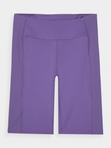 4F Legginsy kolarki trekkingowe damskie - fioletowe XL. Fioletowe legginsy 4f, bez wzorów, z dzianiny, klasyczne, z podwyższonym stanem. W wyprzedaży za 59,99 zł.