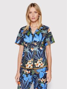 Cyberjammies Koszulka piżamowa Sierra 9069 Granatowy Regular Fit. Niebieskie koszule nocne Cyberjammies, bez wzorów, bez ramiączek. Za 179,99 zł.