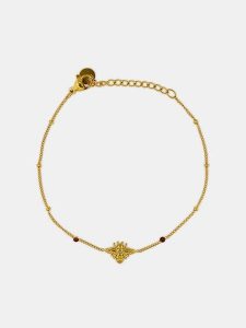 MOODE Bransoletka "Rose" z elementem ozdobnym rozmiar: onesize. Czerwone bransoletki MOODE, ze stali. Za 74,46 zł.