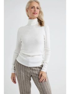 Josephine & Co Golf "Saar" w kolorze białym rozmiar: L. Białe golfy Josephine & Co, bez wzorów, prążkowane. Za 146,45 zł.