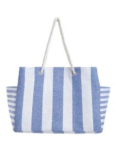 BLE Shopper bag w kolorze biało-błękitnym - 43 x 30 x 20 cm rozmiar: onesize. Białe shopper bag BLE, bez wzorów, z materiału, na ramię, bez dodatków. Za 32,45 zł.