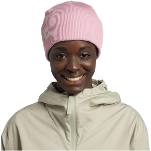 Czapka BUFF Crossknit Beanie Solid. Czerwone czapki Buff, bez wzorów, sportowe. Za 145,92 zł.