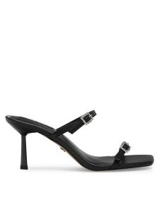 Nine West Klapki ZL23005-1CC Czarny. Czarne klapki Nine West, bez wzorów, ze skóry, bez obcasa. Za 143,99 zł.