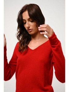 AUTHENTIC CASHMERE Kaszmirowy sweter "Galise" w kolorze czerwonym rozmiar: XXL. Czerwone swetry oversize AUTHENTIC CASHMERE, xxl, bez wzorów, z kaszmiru, bez ramiączek. Za 347,99 zł.