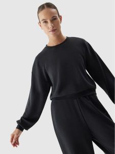 4F Bluza 4FAW23TSWSF701 Czarny Regular Fit. Czarne bluzy 4f, xs, bez wzorów, z syntetyku, bez kaptura. Za 189,99 zł.