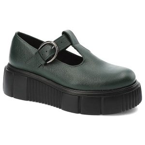 Zielone Półbuty Armodo Stylowe Obuwie Damskie Na Solidnej Podeszwie. Zielone półbuty Armodo, bez wzorów, ze skóry, bez obcasa, bez zapięcia. Za 319,00 zł.